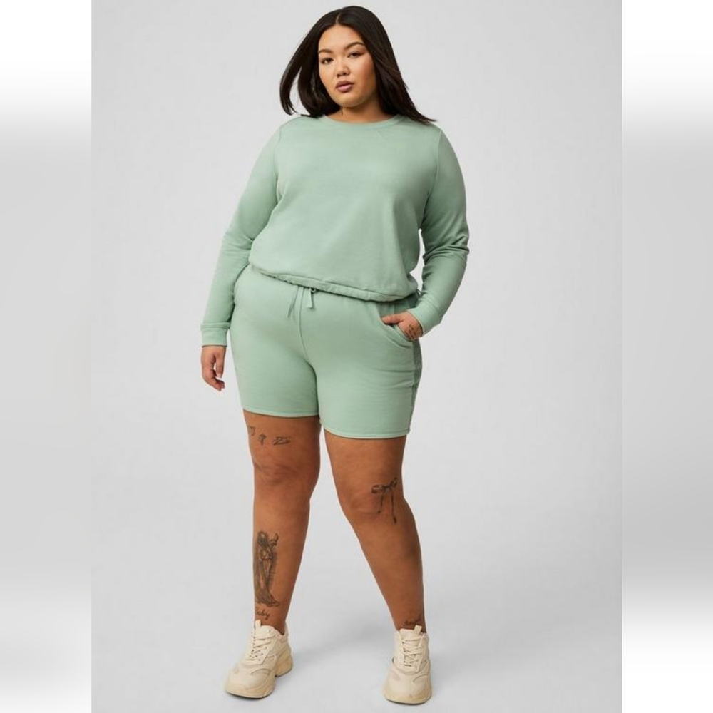 Torrid Supersoft Fleece Bungee Sweatshirt Green Sz 1x 2x 3x